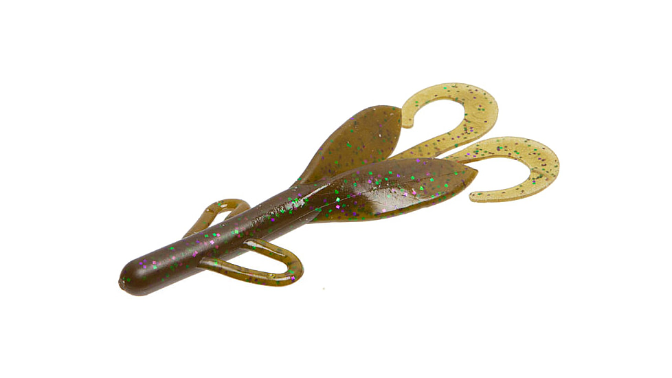 Zoom Brush Hog Creature Bait, 8 Pack, 6in, Green Pump Purple Green, 022349X