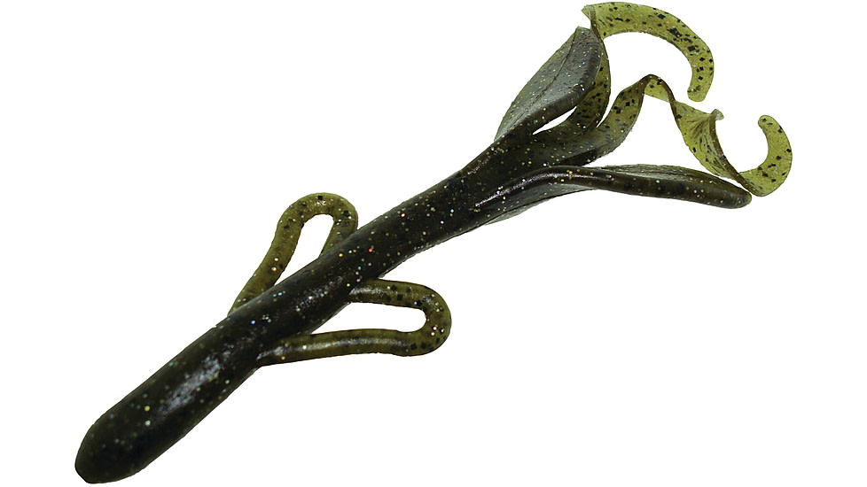 Zoom Brush Hog Creature Bait, 8 Pack, 6in, Green Pumpkin Magic, 22284