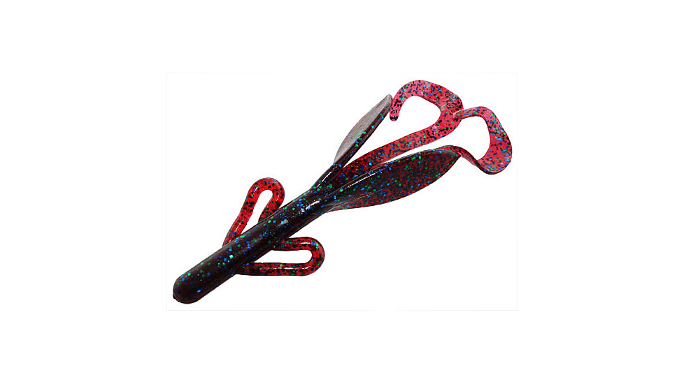 Zoom Brush Hog Creature Bait, 8 Pack, 6in, Plum Apple, 022113X