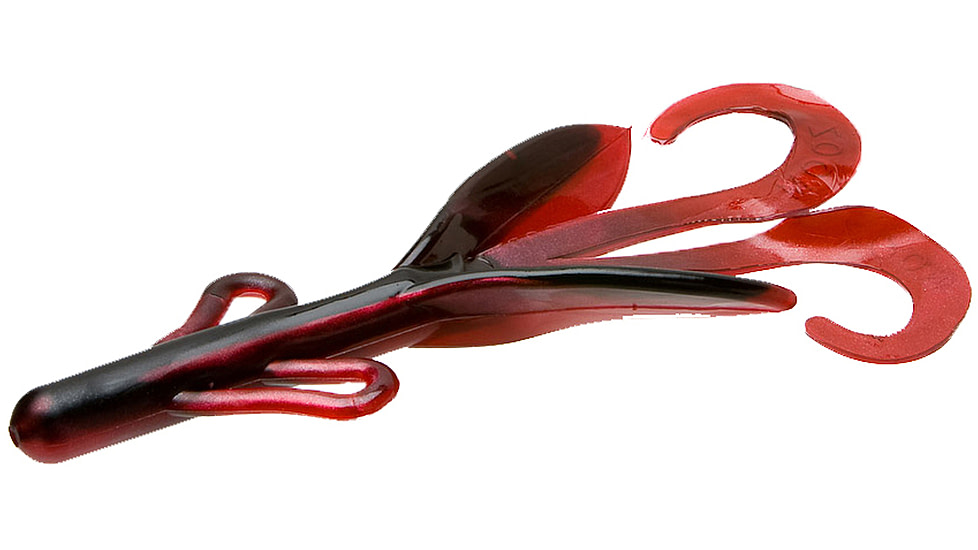 Zoom Brush Hog Creature Bait, 8 Pack, 6in, Red Shad, 022029X