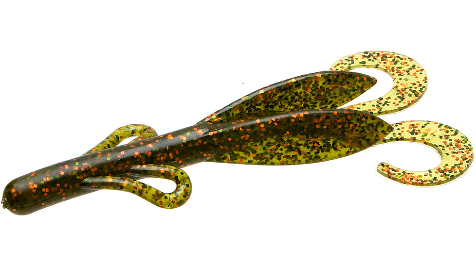 Zoom Brush Hog Creature Bait, 8 Pack, 6in, Watermelon Green Orange, 22216