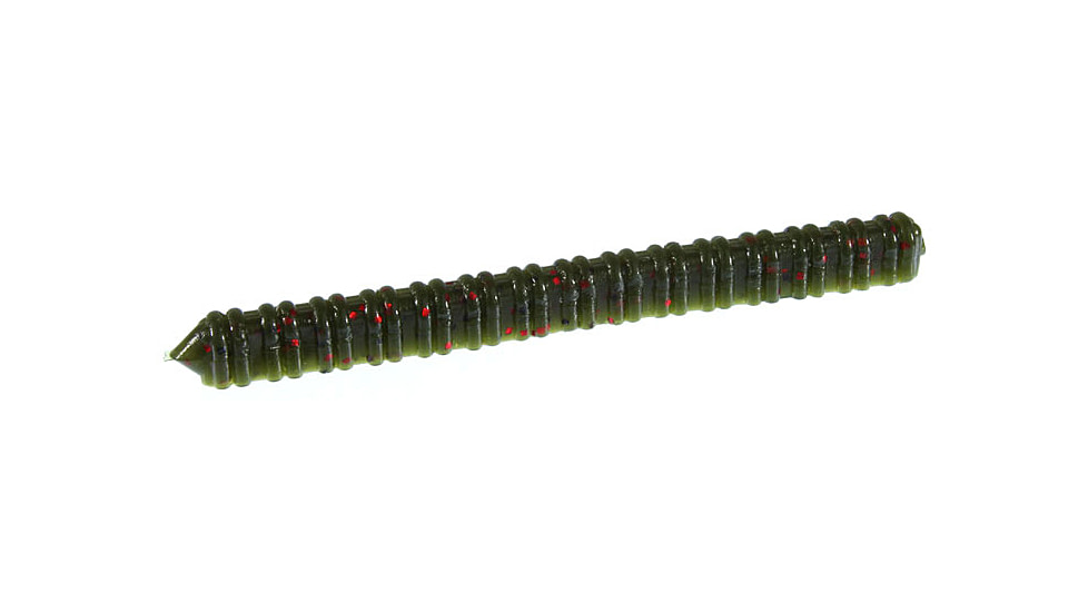 Zoom Centipede Finnesse Worm, 20 Pack, 4in, Avocado, 007147X