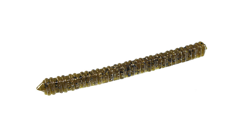 Zoom Centipede Finnesse Worm, 20 Pack, 4in, Green Pumpkin Magic, 007284X