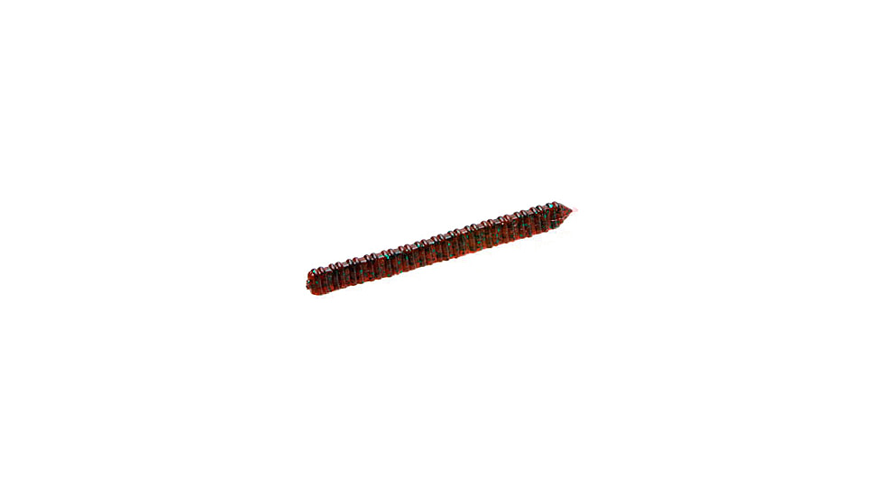 Zoom Centipede Finnesse Worm, 20 Pack, 4in, Red Bug, 007021X