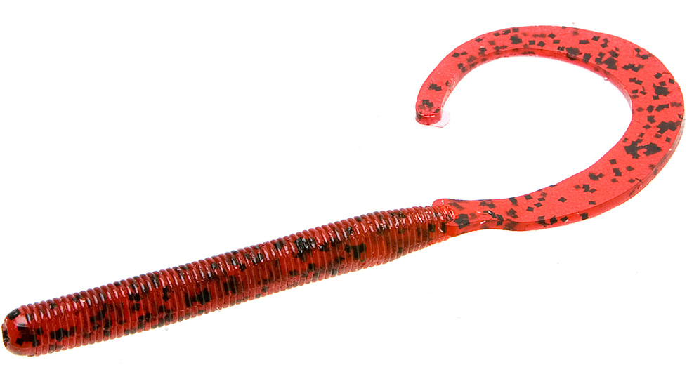 Zoom Curly Tail Finesse Worm, 20 Pack, 4in, Cherry Seed, 10018