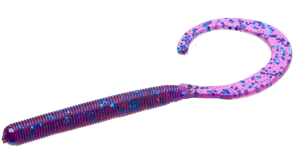 Zoom Curly Tail Finesse Worm, 20 Pack, 4in, Electric Blue, 10003