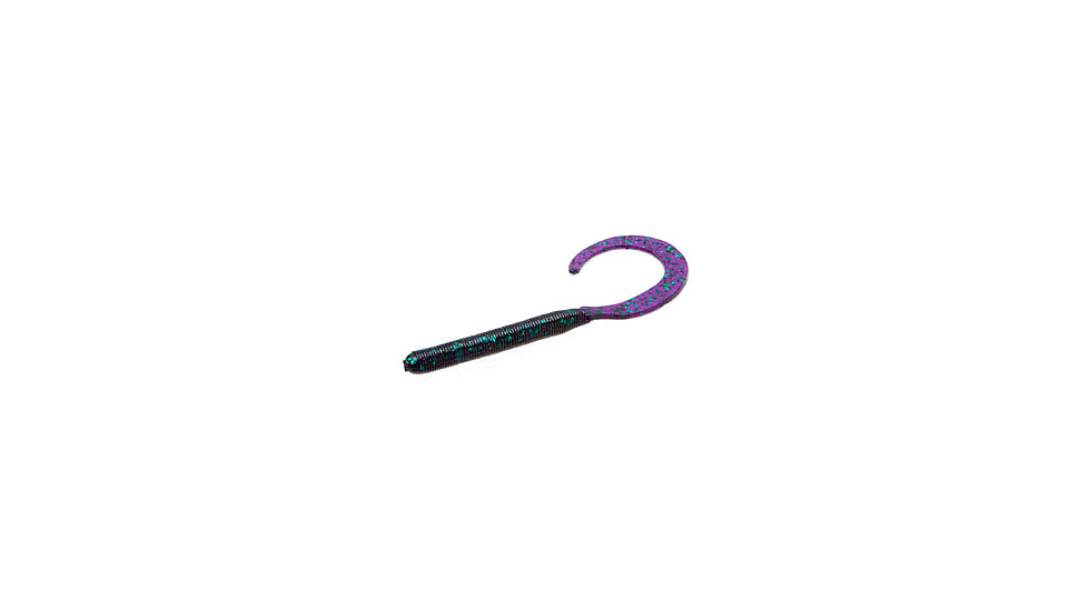Zoom Curly Tail Finesse Worm, 20 Pack, 4in, Junebug, 10005