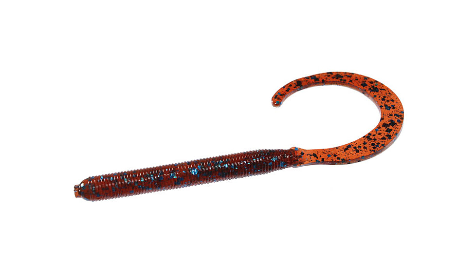 Zoom Curly Tail Finesse Worm, 20 Pack, 4in, Moccasin Blue, 010007X