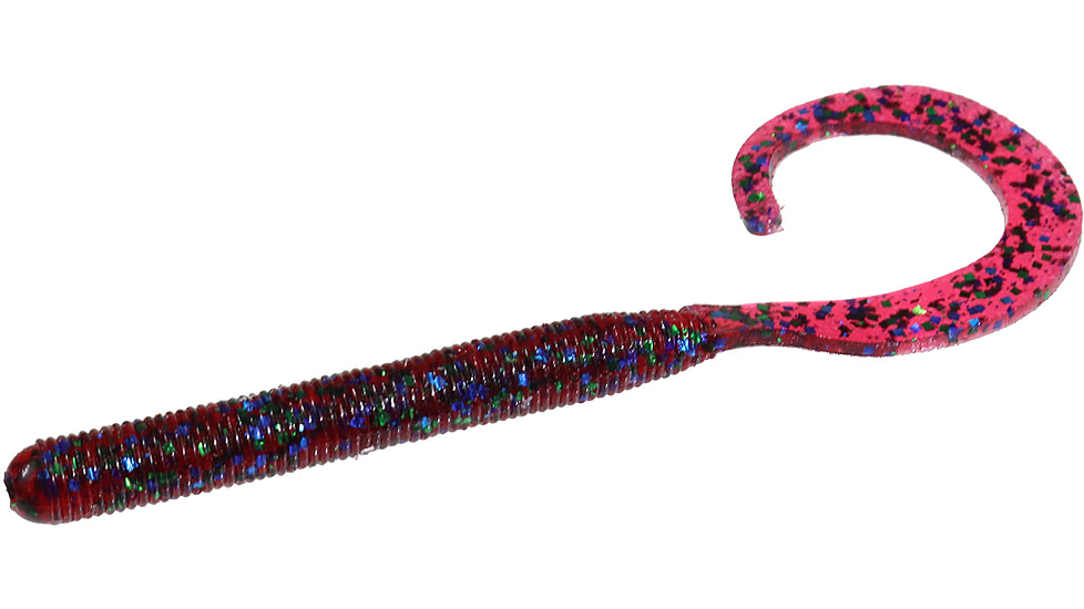 Zoom Curly Tail Finesse Worm, 20 Pack, 4in, Plum Apple, 010113X