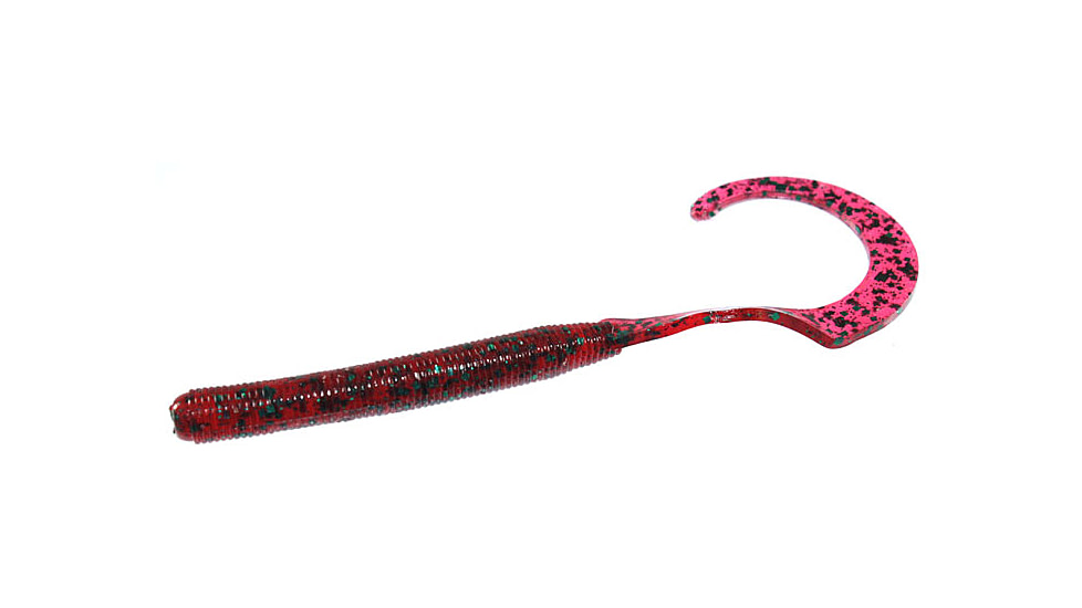 Zoom Curly Tail Finesse Worm, 20 Pack, 4in, Red Bug, 010021X