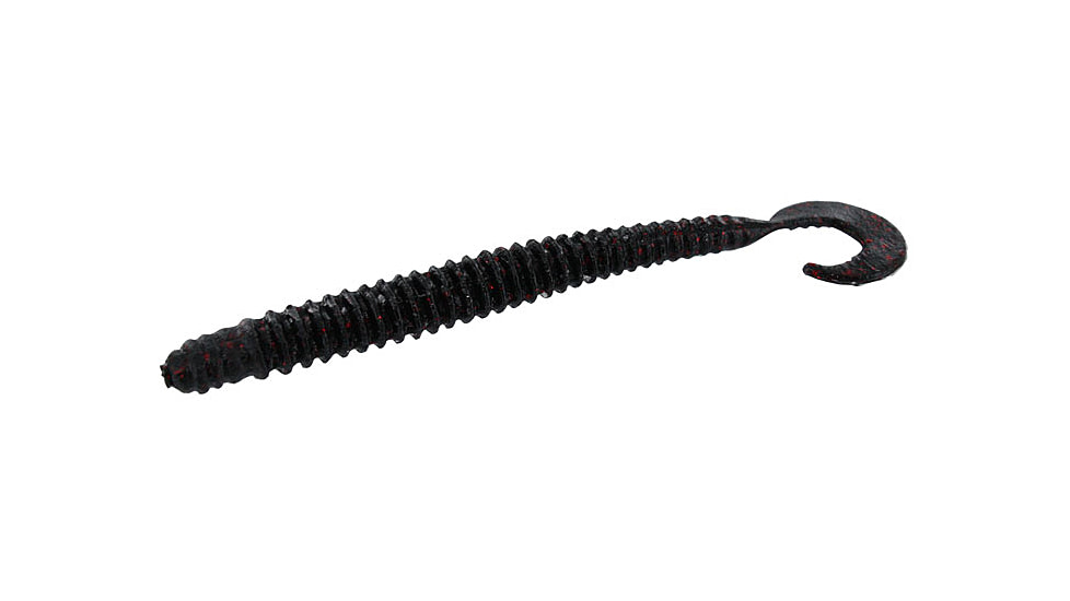 Zoom Dead Ringer Worm, 20 Pack, 4in, Black Red Glitter, 017001X