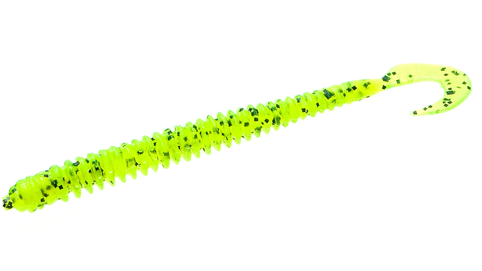 Zoom Dead Ringer Worm, 20 Pack, 4in, Chartreuse Pepper, 17009