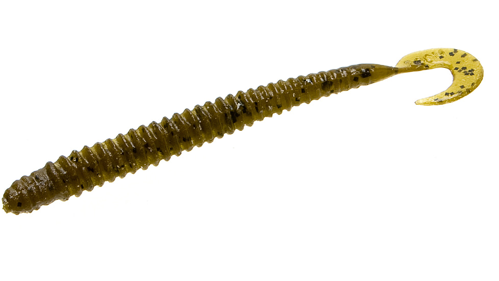 Zoom Dead Ringer Worm, 20 Pack, 4in, Green Pumpkin, 17025
