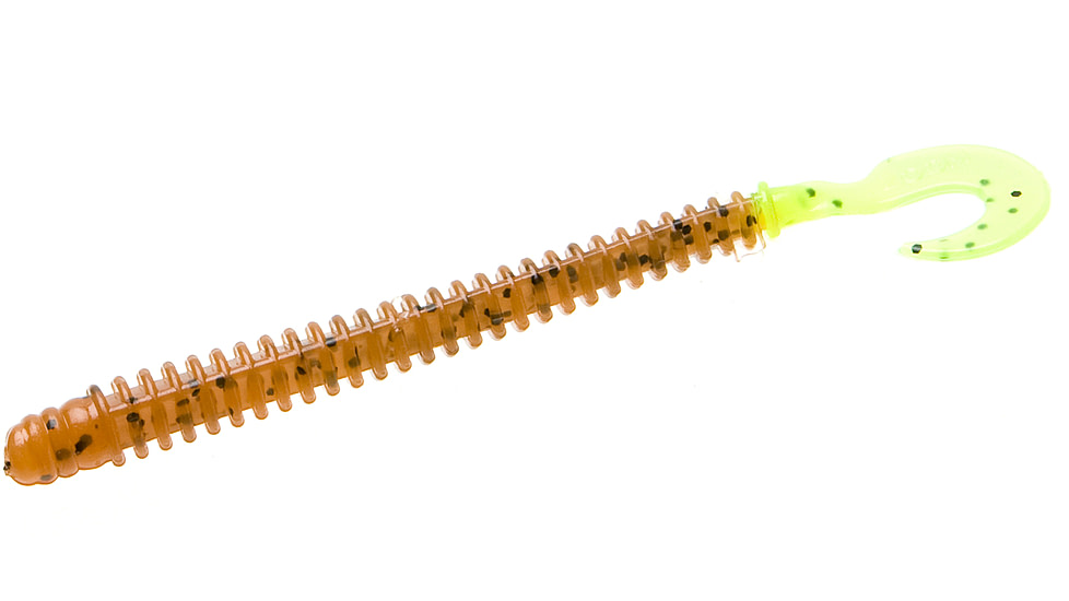 Zoom Dead Ringer Worm, 20 Pack, 4in, Pumpkin/Chartreuse, 17015
