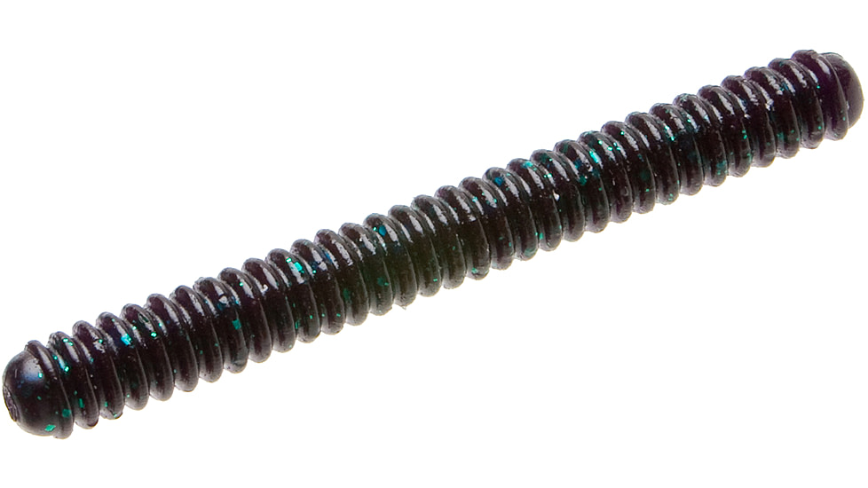 Zoom Double Ringer Finesse Worm, 15 Pack, 4in, Junebug, 052005X