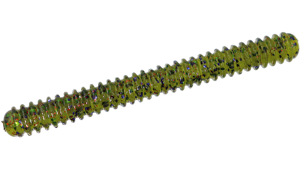 Zoom Double Ringer Finesse Worm, 15 Pack, 4in, Watermelon Candy Red, 052281X