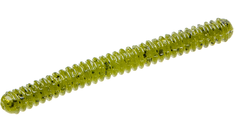 Zoom Double Ringer Finesse Worm, 15 Pack, 4in, Watermelon Gold Glitter, 52141