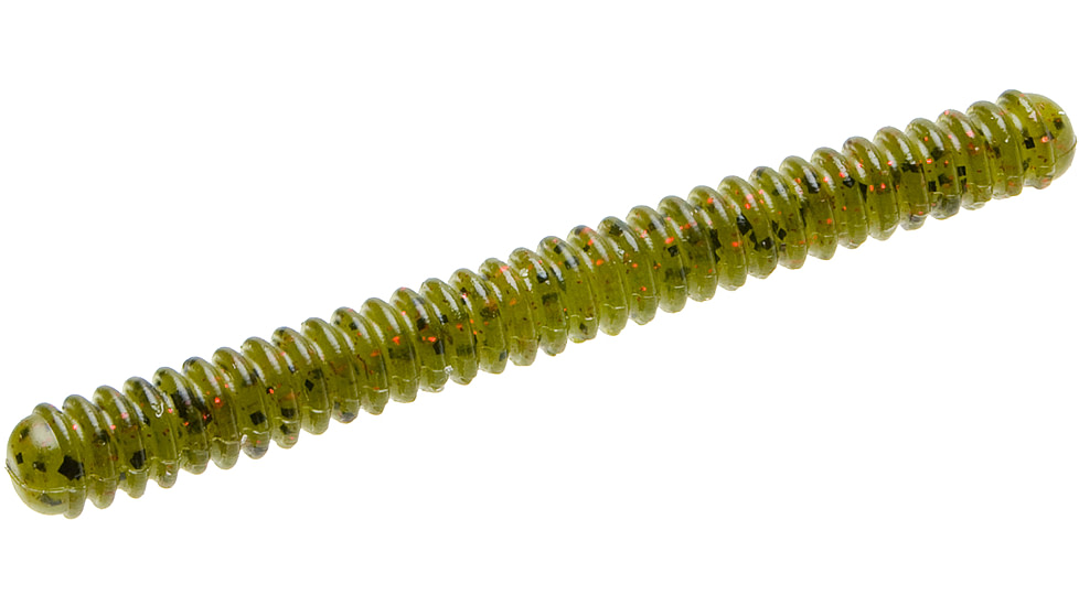 Zoom Double Ringer Finesse Worm, 15 Pack, 4in, Watermelon Red, 52054