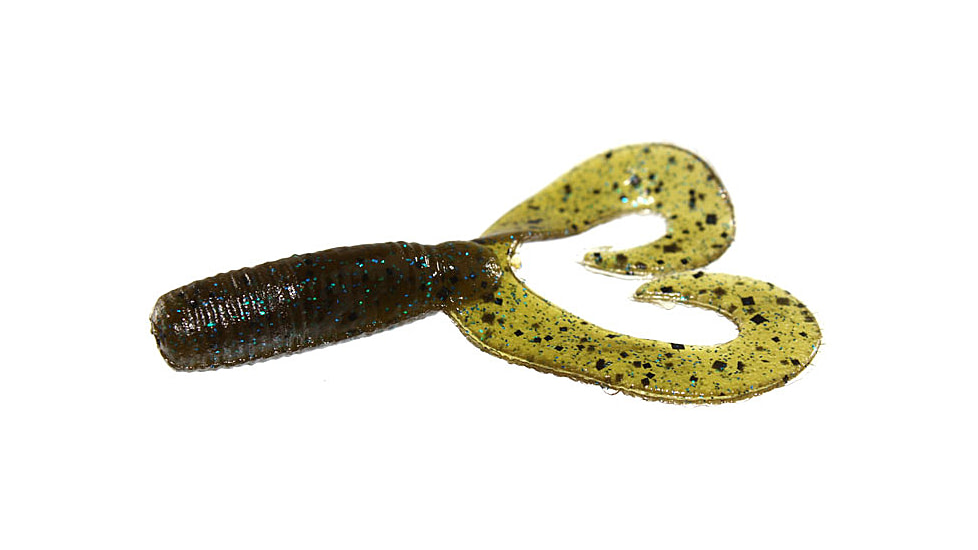 Zoom Fat Albert Twin Tail Grub, 10 Pack, 3 1/2in, Green Pumpkin Blue, 034239X