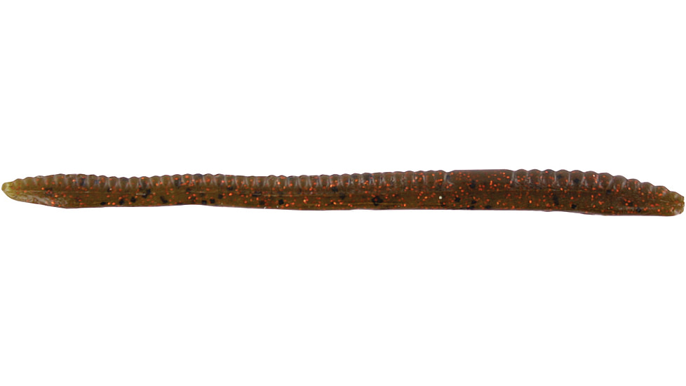 Zoom Finesse Worm, 20 Pack, 4.5in, Green Pumpkin Orange Glit, 004306X