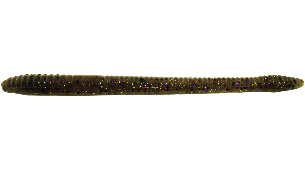Zoom Finesse Worm, 20 Pack, 4.5in, Green Pumpkin Prp Gold, 004249X