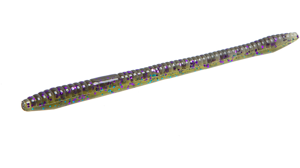 Zoom Finesse Worm, 20 Pack, 4.5in, Sprayed Grass, 4317