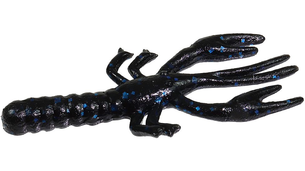 Zoom Lil Critter Craw, 12 Pack, 3in, Black/Blue, 014072X