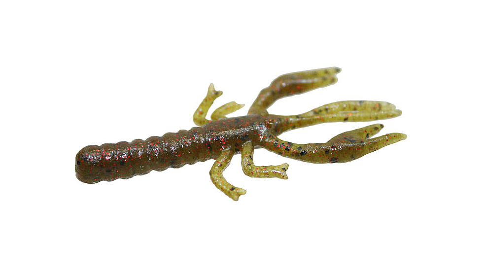 Zoom Lil Critter Craw, 12 Pack, 3in, Green Pumpkin Red, 014202X