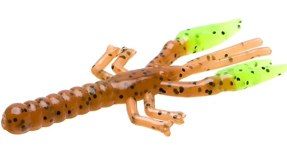 Zoom Lil Critter Craw, 12 Pack, 3in, Pumpkin/Chartreuse, 14015