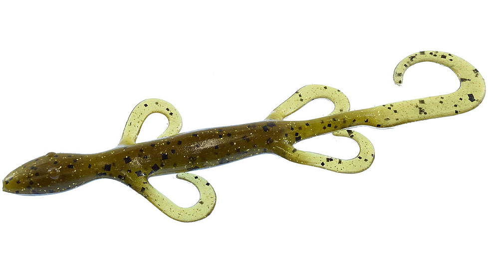 Zoom Lizard, 9 Pack, 6in, Green Pumpkin Gold, 002303X