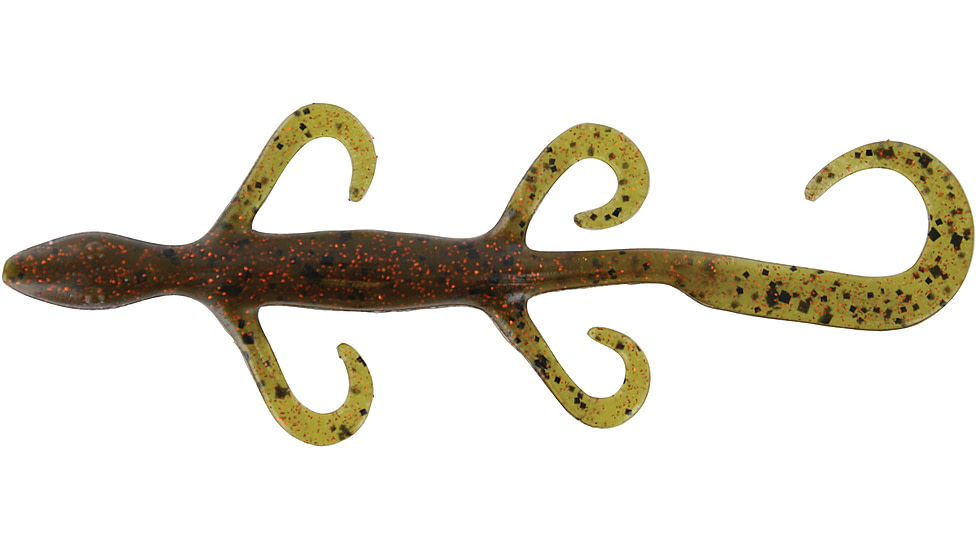 Zoom Lizard, 9 Pack, 6in, Green Pumpkin Orange Glit, 002306X