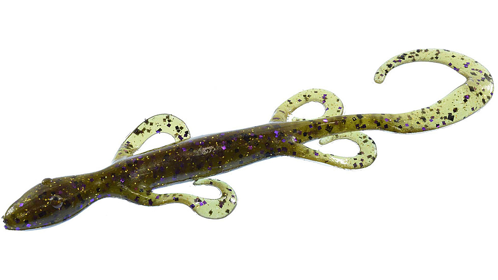 Zoom Lizard, 9 Pack, 6in, Green Pumpkin Prp Gold, 002249X