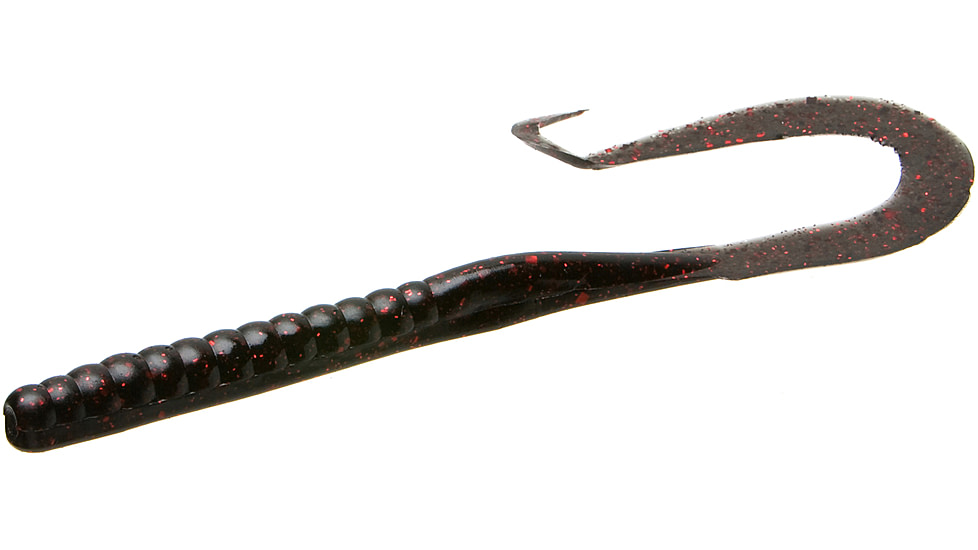 Zoom Mag II Large Worm, 20 Pack, 9in, Black Red Glitter, 009001X
