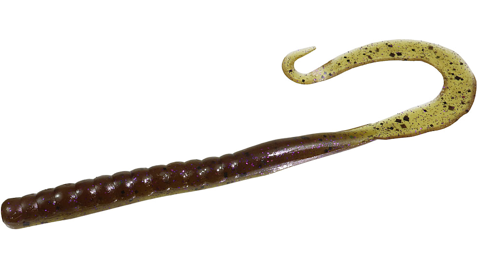 Zoom Mag II Large Worm, 20 Pack, 9in, Green Pumpkin Purple, 009248X