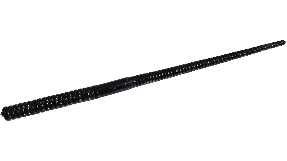 Zoom Mag Shakey Head Worm, 15 Pack, 7in, Black/Blue, 049072X