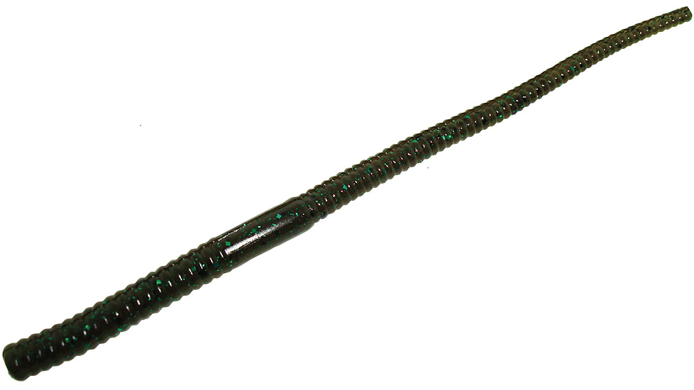 Zoom Mag Shakey Head Worm, 15 Pack, 7in, Green Pumpkin Green, 49184