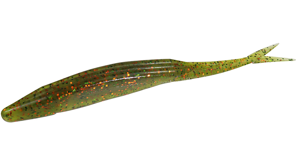 Zoom Mag Super Fluke Baitfish Imitator, 5 Pack, 7in, Watermelon Green Orange, 112216X
