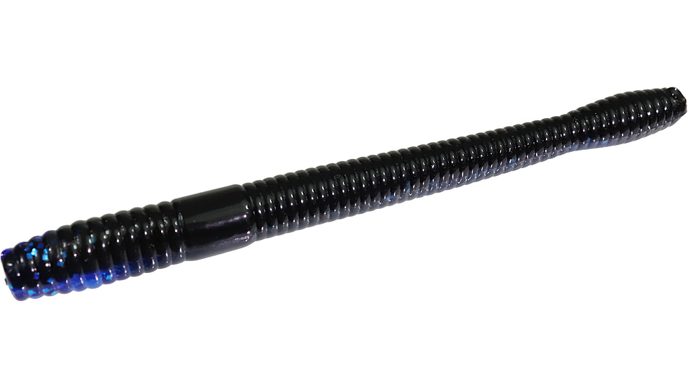 Zoom Magnum Finesse Worm, 10 Pack, 5in, Black Sapphire, 114100X