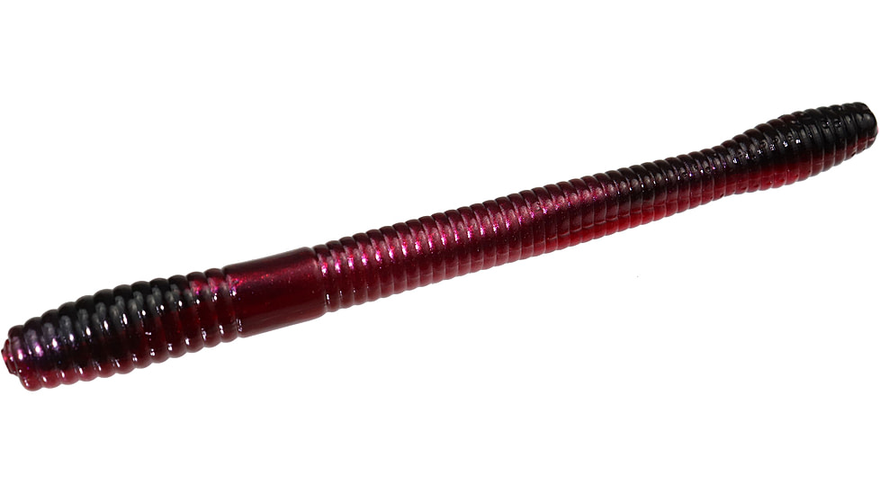 Zoom Magnum Finesse Worm, 10 Pack, 5in, Red Shad, 114029X