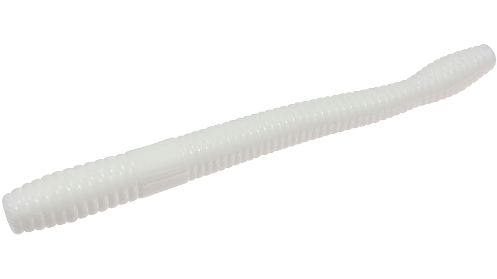 Zoom Magnum Finesse Worm, 10 Pack, 5in, White, 114040X