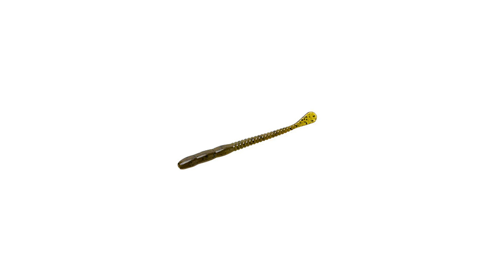 Zoom Meathead Finesse Worm, 20 Pack, 4in, Green Pumpkin, 24025