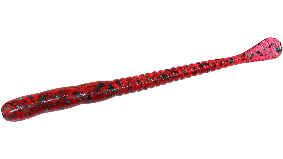 Zoom Meathead Finesse Worm, 20 Pack, 4in, Red Bug, 024021X