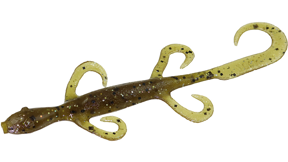 Zoom Mini Lizard, 15 Pack, 4in, Green Pumpkin Magic, 005284X
