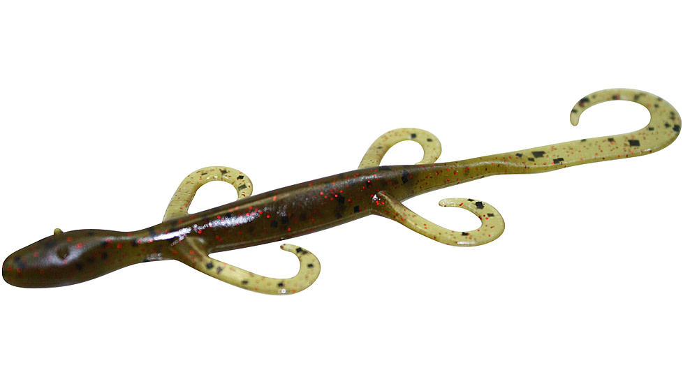 Zoom Mini Lizard, 15 Pack, 4in, Green Pumpkin Red, 005202X