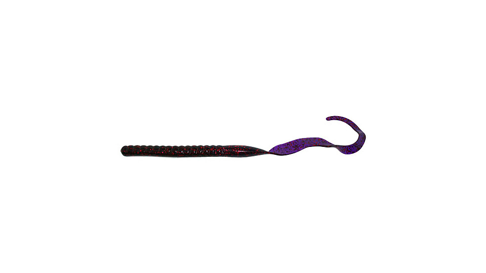 Zoom Ole Monster Magnum Worm, 9 Pack, 10.5in, Grape Red Glitter, 026063X