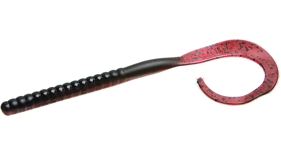 Zoom Ole Monster Magnum Worm, 9 Pack, 10.5in, Red Shad Green Glitter, 026201X
