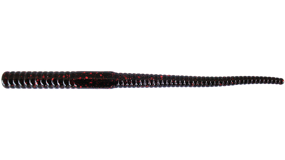 Zoom Shakey Head Finesse Worm, 20 Pack, 5in, Black Red Glitter, 057001X