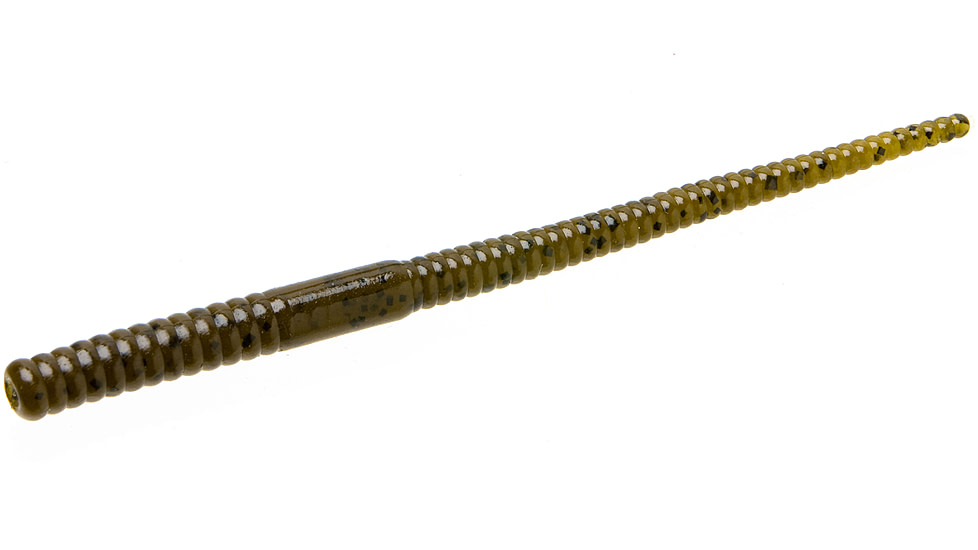 Zoom Shakey Head Finesse Worm, 20 Pack, 5in, Green Pumpkin, 57025