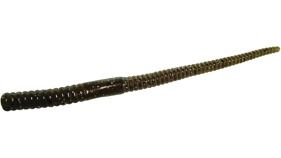 Zoom Shakey Head Finesse Worm, 20 Pack, 5in, Green Pumpkin Magic, 057284X