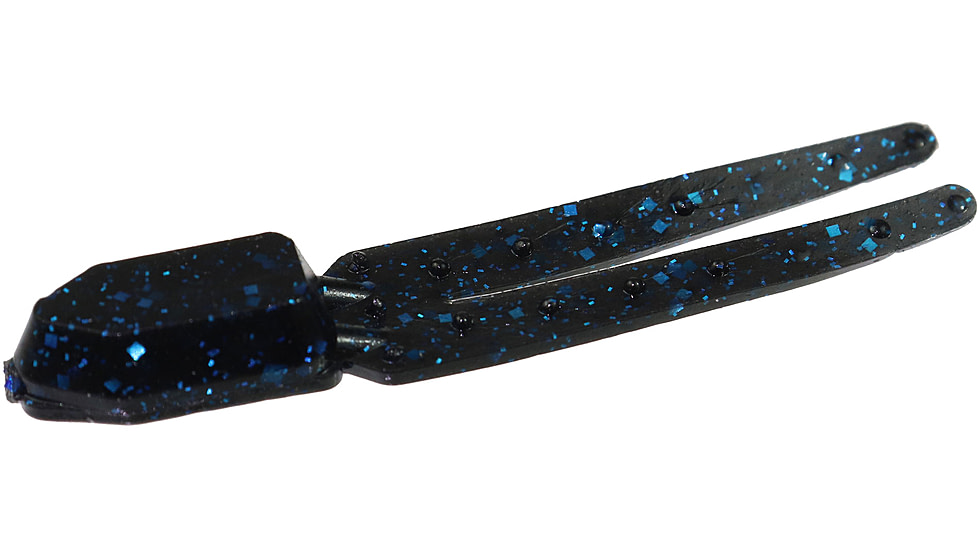 Zoom Skinny Chunk Bait, 20 Pack, 2.75in, Black/Blue, 044072X